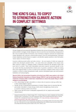 The ICRC’s Call to COP27 to Strengthen Climate Action in Conflict Settings
