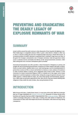 Preventing and eradicating the deadly legacy of explosive remnants of war