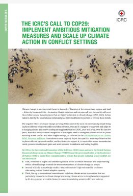 THE ICRC’S CALL TO COP29: IMPLEMENT AMBITIOUS MITIGATION MEASURES AND SCALE UP CLIMATE ACTION IN CONFLICT SETTINGS