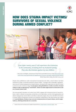 How Does Stigma Impact Victims/Survivors of Sexual Violence During Armed Conflict?