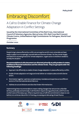Embracing Discomfort: A Call to Enable Finance for Climate-Change Adaptation in Conflict Settings